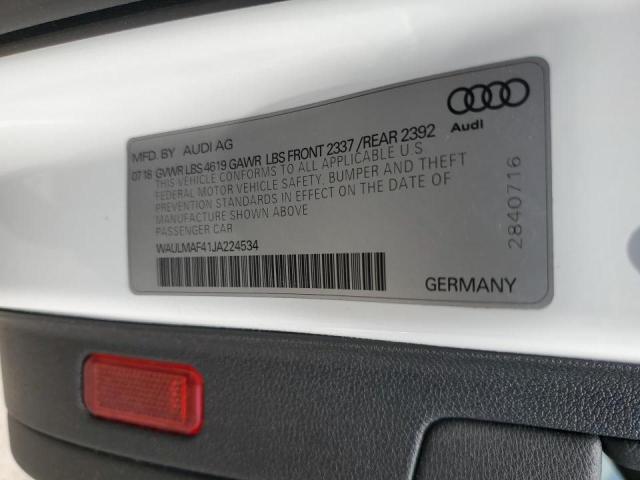 2018 AUDI A4 PREMIUM WAULMAF41JA224534