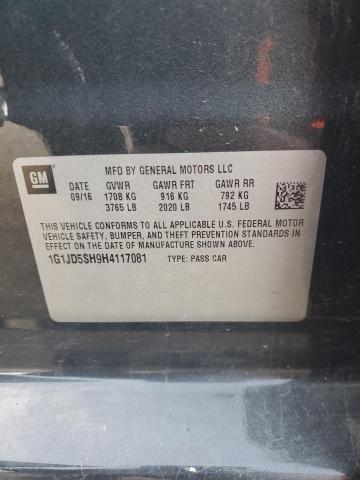 2017 CHEVROLET SONIC LT - 1G1JD5SH9H4117081