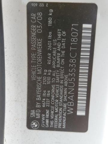 WBANU53538CT18071 BMW 528 I