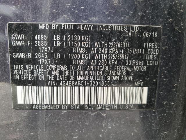 2017 SUBARU OUTBACK 2. 4S4BSAFC1H3201955