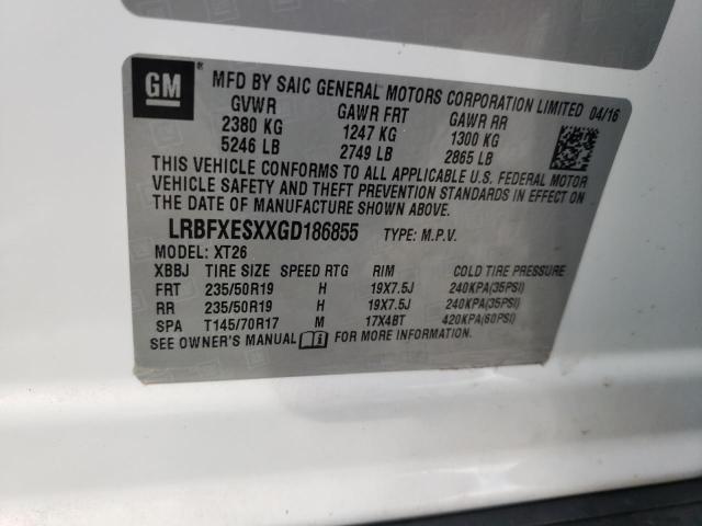 2016 BUICK ENVISION P - LRBFXESXXGD186855