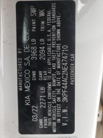 3KPF44AC2NE474710 KIA FORTE GT
