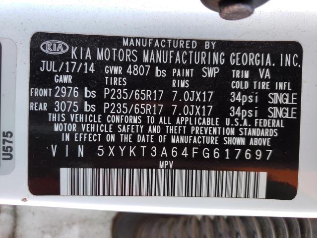 5XYKT3A64FG617697 KIA SORENTO LX
