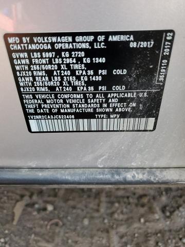 2018 VOLKSWAGEN ATLAS SEL - 1V2NR2CA3JC522406
