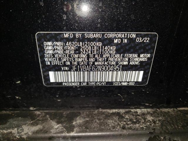 JF1VBAF62N9004951 Subaru Wrx Premium