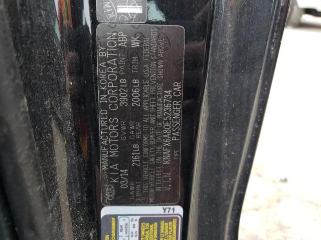 KNAFX6A80E5236734 KIA FORTE EX