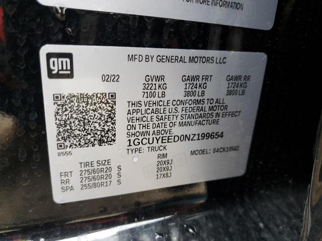 2022 CHEVROLET SLVRD 1500 1GCUYEED0NZ199654