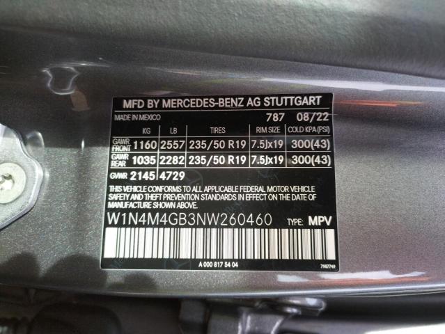 W1N4M4GB3NW260460 Mercedes-Benz GLB 250