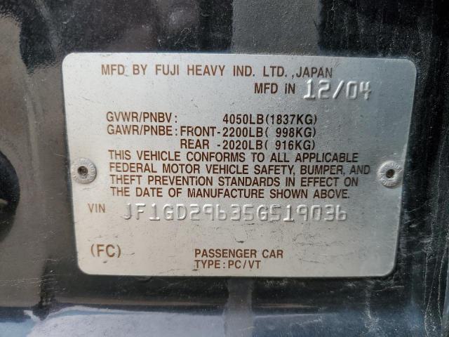 JF1GD29635G519036 Subaru Impreza Wrx