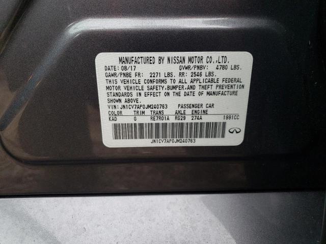 2018 INFINITI Q50 PURE - JN1CV7AP0JM240763