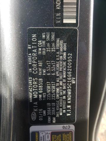 2016 KIA SEDONA LX KNDMB5C16G6200952