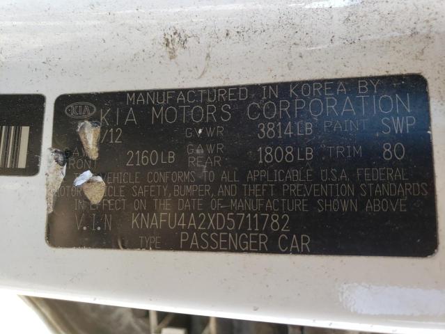 KNAFU4A2XD5711782 KIA FORTE EX