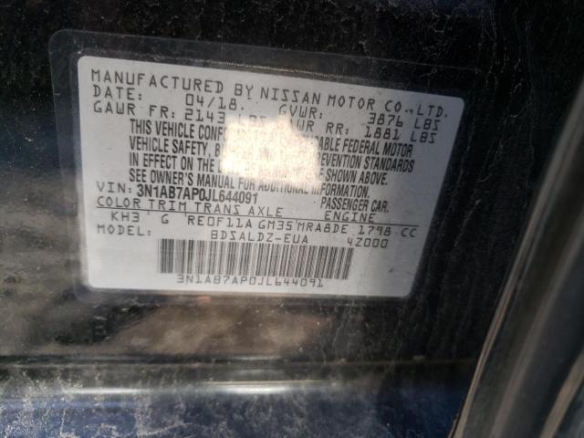2018 NISSAN SENTRA S 3N1AB7AP0JL644091