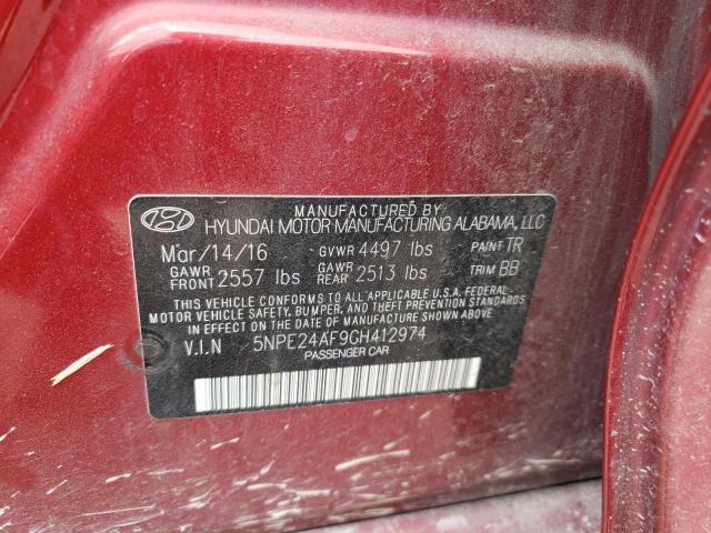 2016 HYUNDAI SONATA SE 5NPE24AF9GH412974