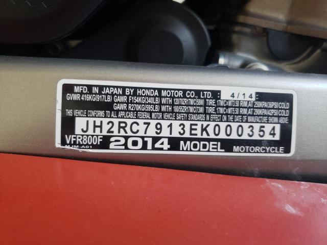 2014 HONDA VFR800 F JH2RC7913EK000354