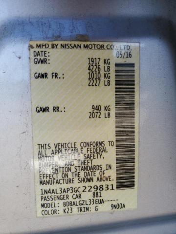 1N4AL3AP3GC229831 Nissan ALTIMA 2.5