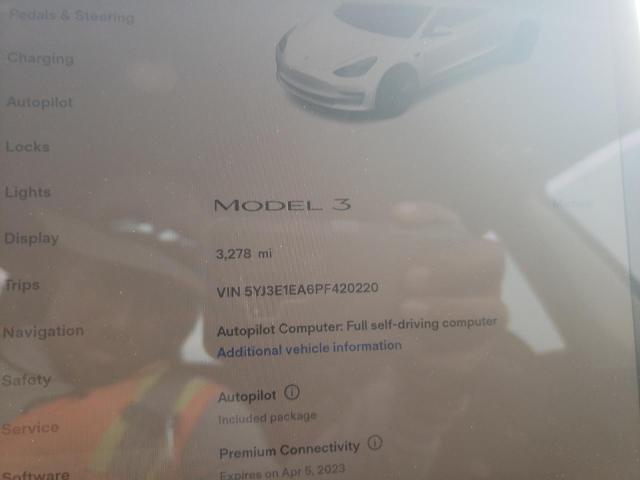5YJ3E1EA6PF420220 Tesla MODEL 3