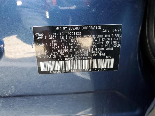 4S4WMAJD3N3434727 Subaru Ascent Onyx Edition
