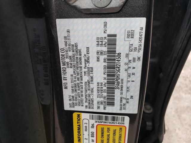 2016 FORD FUSION SE - 3FA6P0H75GR214506
