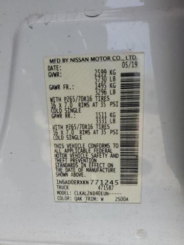 1N6AD0ERXKN771245 Nissan FRONTIER S