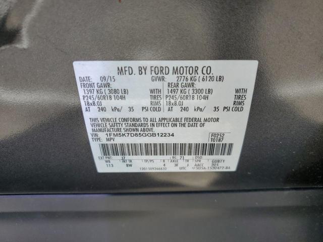 1FM5K7D85GGB12234 Ford EXPLORER XLT