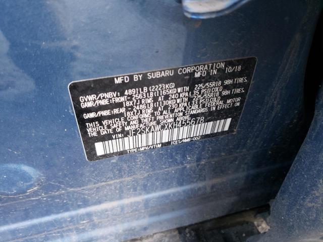 JF2SKAWCXKH455678 Subaru Forester Touring