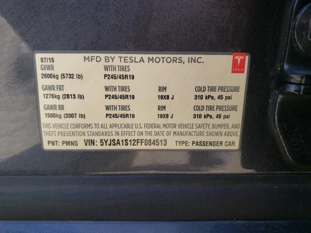 2015 TESLA MODEL S 70 - 5YJSA1S12FF084513