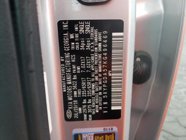 5XYPGDA57KG496469 KIA SORENTO LX
