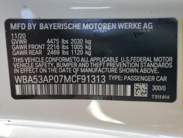WBA53AP07MCF91313 BMW 430I