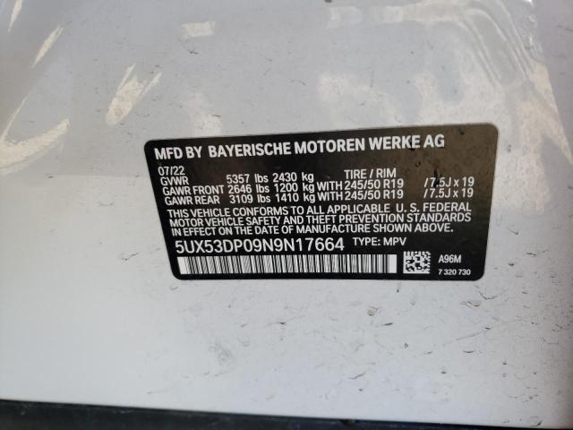 2022 BMW X3 XDRIVE3 - 5UX53DP09N9N17664