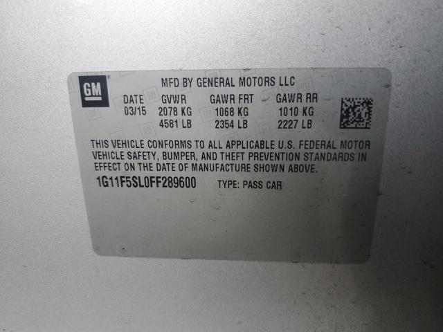 2015 CHEVROLET MALIBU LTZ - 1G11F5SL0FF289600