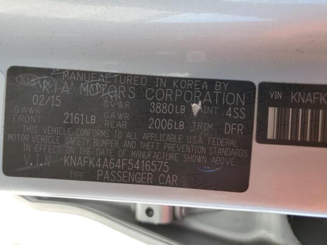 KNAFK4A64F5416575 KIA FORTE LX