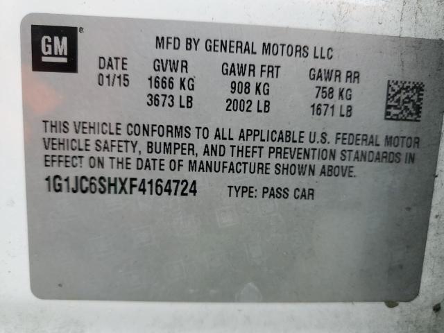 2015 CHEVROLET SONIC LT - 1G1JC6SHXF4164724
