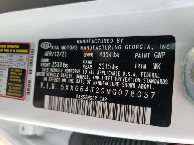 5XXG64J29MG078057 KIA K5 GT LINE