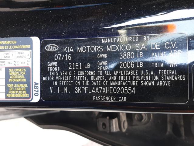 3KPFL4A7XHE020554 KIA FORTE LX