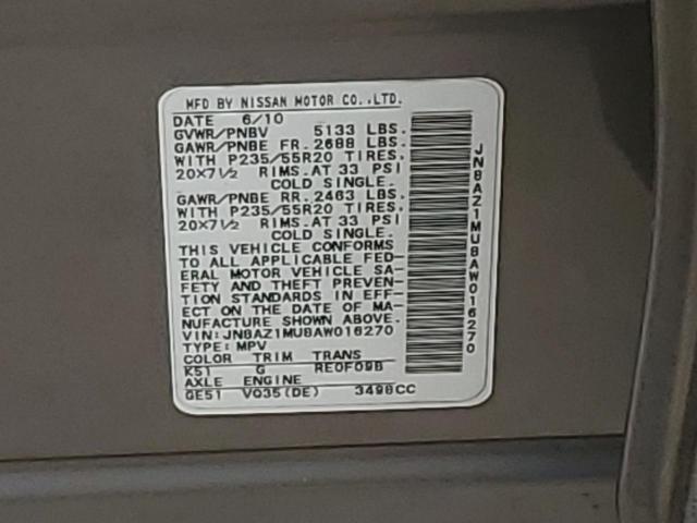 JN8AZ1MU8AW016270 Nissan MURANO S