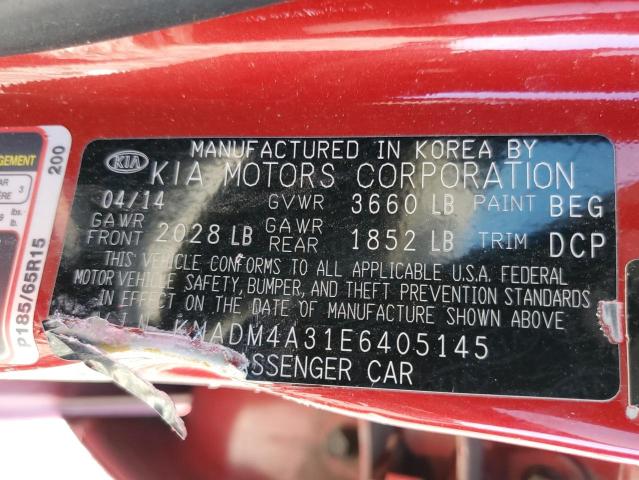 KNADM4A31E6405145 KIA RIO LX