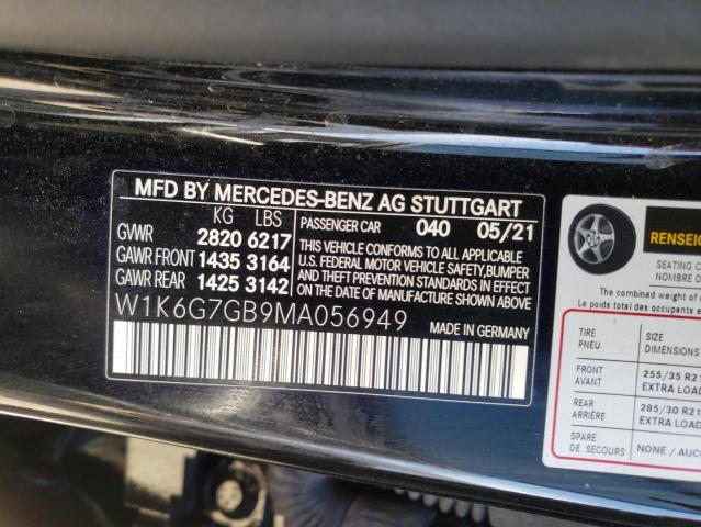 W1K6G7GB9MA056949 Mercedes-Benz S-Class S 580 4MAT 12