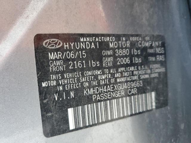2016 HYUNDAI ELANTRA SE KMHDH4AEXGU489663
