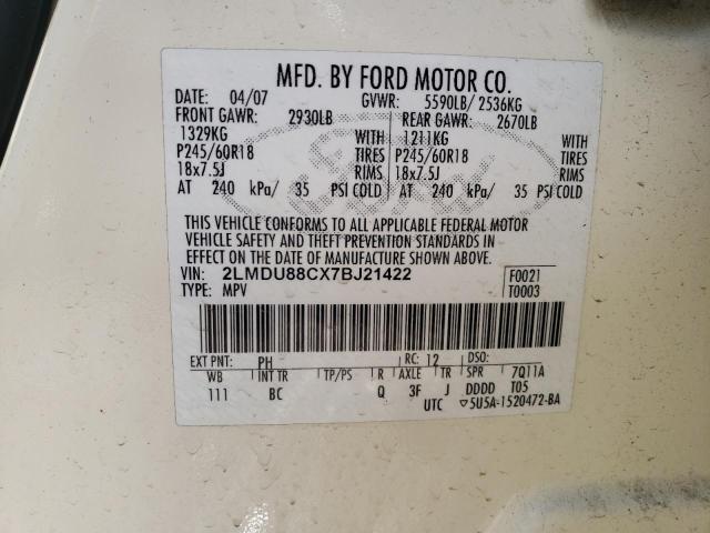 2LMDU88CX7BJ21422 Lincoln MKX