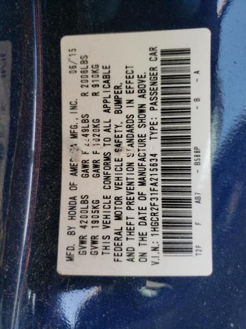 2015 HONDA ACCORD LX 1HGCR2F31FA215634