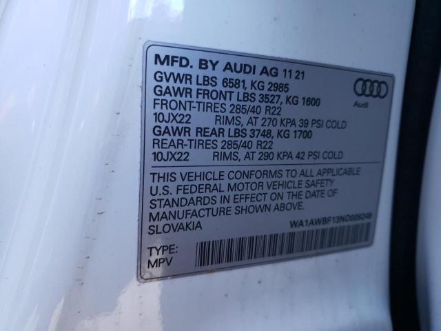 2022 AUDI SQ8 PREMIU WA1AWBF13ND009249