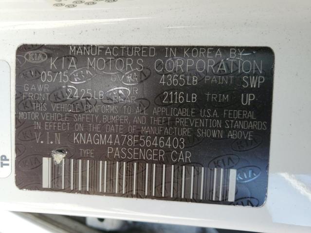 KNAGM4A78F5646403 KIA Optima Lx