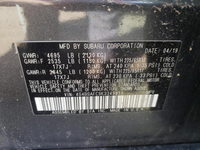 4S4BSAFC9K3349911 Subaru Outback 2.5i Premium