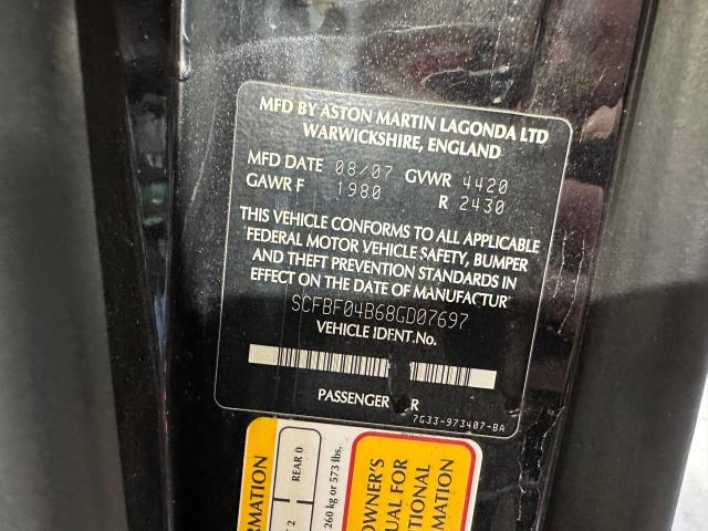 SCFBF04B68GD07697 Aston Martin V8 Vantage