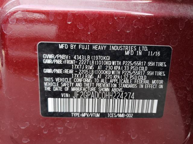 JF2GPADC0HH224274 Subaru Crosstrek Premium