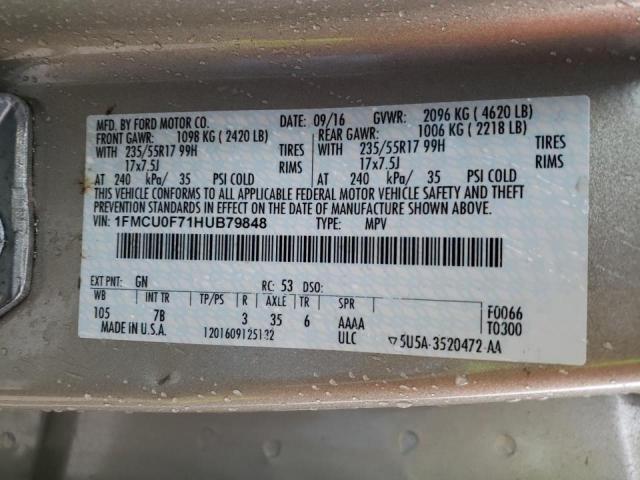 2017 FORD ESCAPE S 1FMCU0F71HUB79848