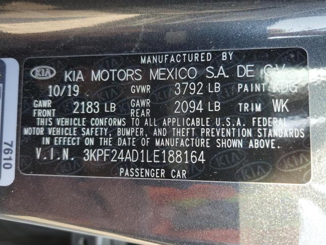 3KPF24AD1LE188164 KIA FORTE FE