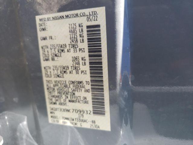 5N1BT3CB9NC709932 Nissan Rogue Sl