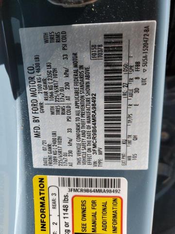 2021 FORD BRONCO SPO - 3FMCR9B64MRA98492